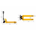 Transpalet manual HK ECO – 2500kg, furci standard 1150mm