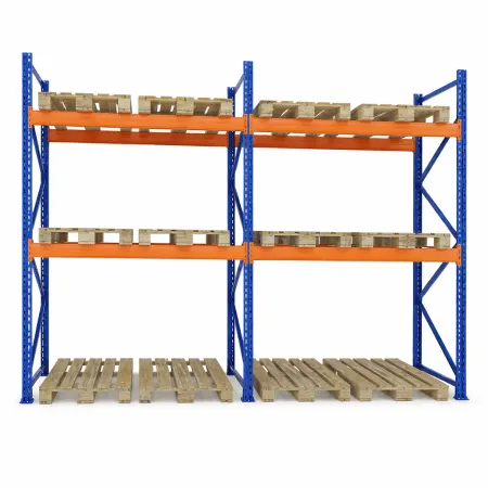 Raft depozitare paleți, 2 nivele, 2300 kg/nivel – H:2500mm x L:3870mm x W:1100mm