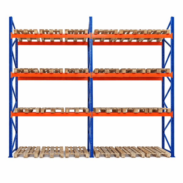 Raft depozitare paleți, 4 nivele, 2300 kg/nivel – H:5000mm x L:5670mm x W:1100mm