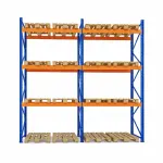 Raft depozitare paleți, 3 nivele, 2300 kg/nivel – H:4000mm x L:3870mm x W:1100mm