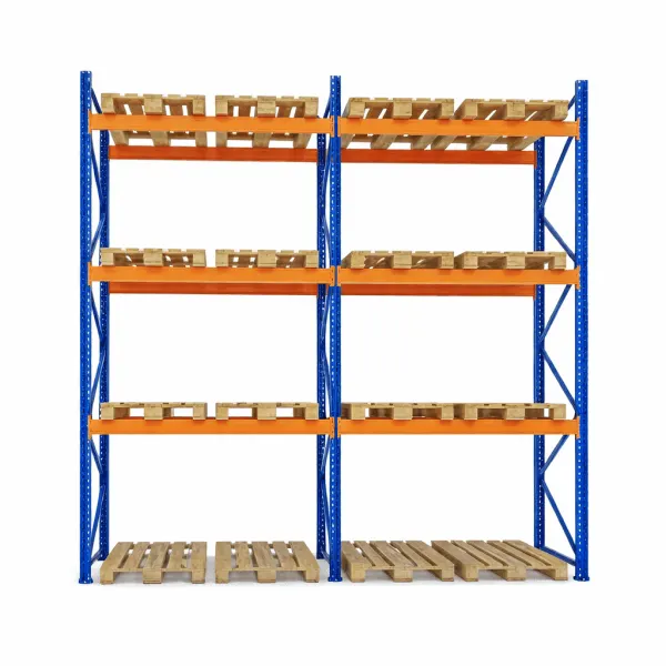 Raft depozitare paleți, 3 nivele, 2300 kg/nivel – H:4000mm x L:3870mm x W:1100mm