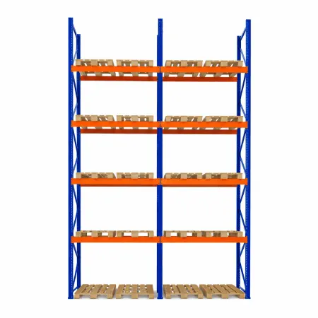 Raft depozitare paleți, 4 nivele, 2300 kg/nivel – H:6000mm x L:3870mm x W:1100mm