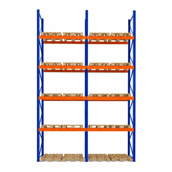 Raft depozitare paleți, 4 nivele, 2300 kg/nivel – H:6000mm x L:3870mm x W:1100mm