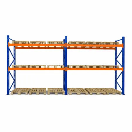 Raft depozitare paleți, 2 nivele, 2300 kg/nivel – H:2500mm x L:5670mm x W:1100mm