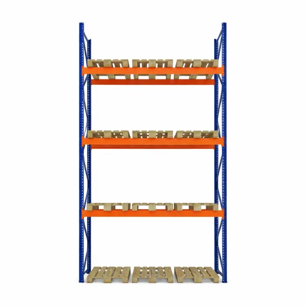 Raft depozitare paleți, 3 nivele, 3000 kg/nivel – H:5000mm x L:2880mm x W:1100mm, 3000 kg/nivel - Handlekraft Raft depozitare paleți, 3 nivele, 3000 kg/nivel – H:5000mm x L:2880mm x W:1100mm, 3000 kg/nivel