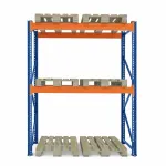 Raft depozitare paleți, 2 nivele, 2400 kg/nivel – H:2500mm x L:1980mm x W:1100mm, 2400 kg/nivel