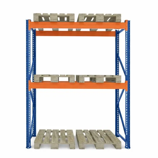 Raft depozitare paleți, 2 nivele, 2400 kg/nivel – H:2500mm x L:1980mm x W:1100mm, 2400 kg/nivel