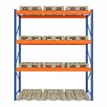 Raft depozitare paleți, 3 nivele, 3000 kg/nivel – H:4000mm x L:2880mm x W:1100mm, 3000 kg/nivel