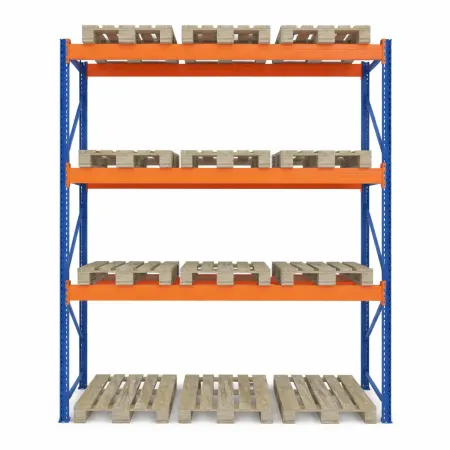 Raft depozitare paleți, 3 nivele, 3000 kg/nivel – H:4000mm x L:2880mm x W:1100mm, 3000 kg/nivel
