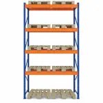 Raft depozitare paleți, 4 nivele, 2400 kg/nivel – H:6000mm x L:1980mm x W:1100mm, 2400 kg/nivel