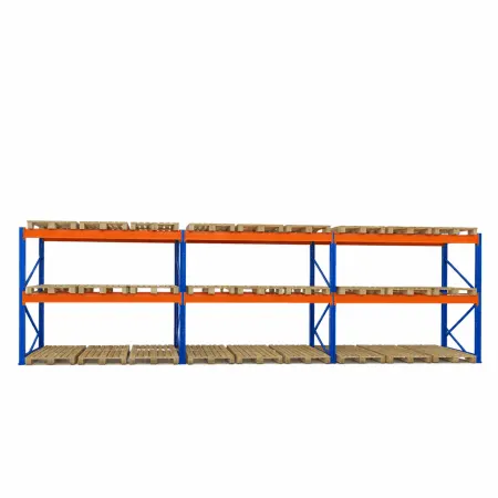 Raft depozitare paleți, 2 nivele, 2300 kg/nivel – H:2500mm x L:8460mm x W:1100mm