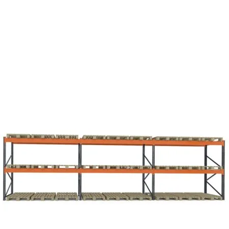 Raft depozitare paleți, 2 nivele, 2500 kg/nivel – H:3000mm x L:9360mm x W:1100mm