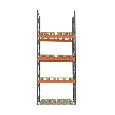 Raft depozitare paleți, 3 nivele, 2400 kg/nivel – H:5000mm x L:1980mm x W:1100mm, 2400 kg/nivel