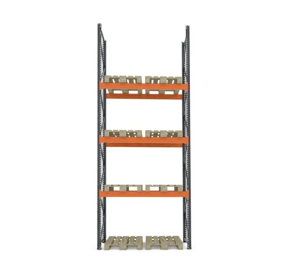 Raft depozitare paleți, 3 nivele, 2400 kg/nivel – H:5000mm x L:1980mm x W:1100mm, 2400 kg/nivel - Handlekraft Raft depozitare paleți, 3 nivele, 2400 kg/nivel – H:5000mm x L:1980mm x W:1100mm, 2400 kg/nivel