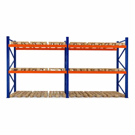 Raft depozitare paleți, 2 nivele, 3000 kg/nivel – H:3000mm x L:5670mm x W:1100mm