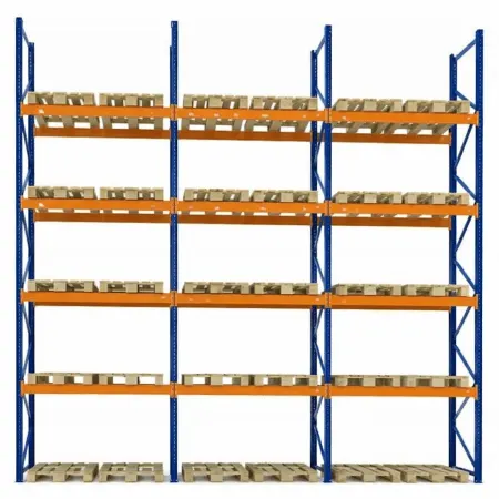 Raft depozitare paleți, 4 nivele, 2300 kg/nivel – H:6000mm x L:5760mm x W:1100mm