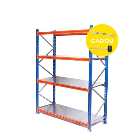Raft modular cu polițe metalice – H:2000mm x L:2520mm x W:600mm, 350kg/nivel, include polite metalice