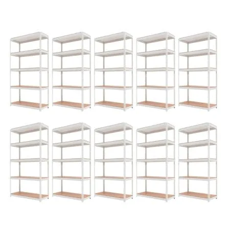 Set promo: pachet 10 x raft tip polita - H:1800mm x L:900mm x W:400mm, polite MDF, gri deschis