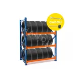 Raft depozitare anvelope - H:2000mm x L:1320mm x W:600mm, 250kg/nivel