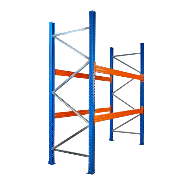 Raft depozitare paleți, 2 nivele, 1650 kg/nivel – H:2500mm x L:2880mm x W:1100mm, 1650 kg/nivel