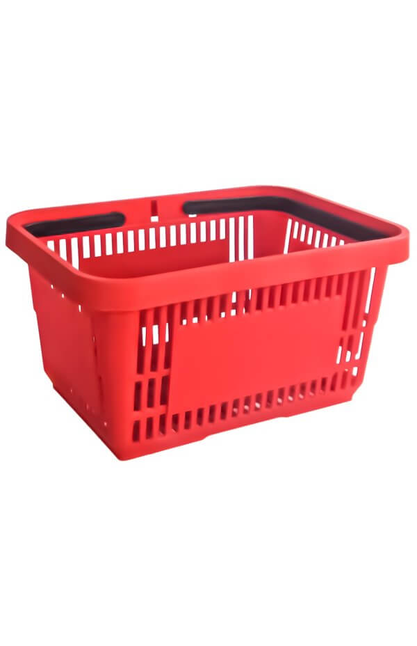 Coș de cumpărături de mână, 22 L, plastic rezistent, mâner dublu