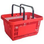 Coș de cumpărături de mână, 22 L, plastic rezistent, mâner dublu
