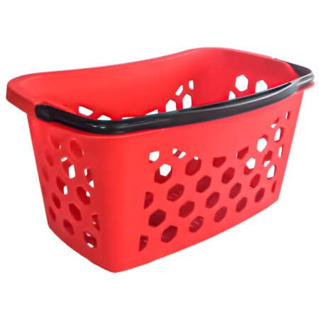 Cos de cumparaturi cu maner - 25 l, rosu (plastic)