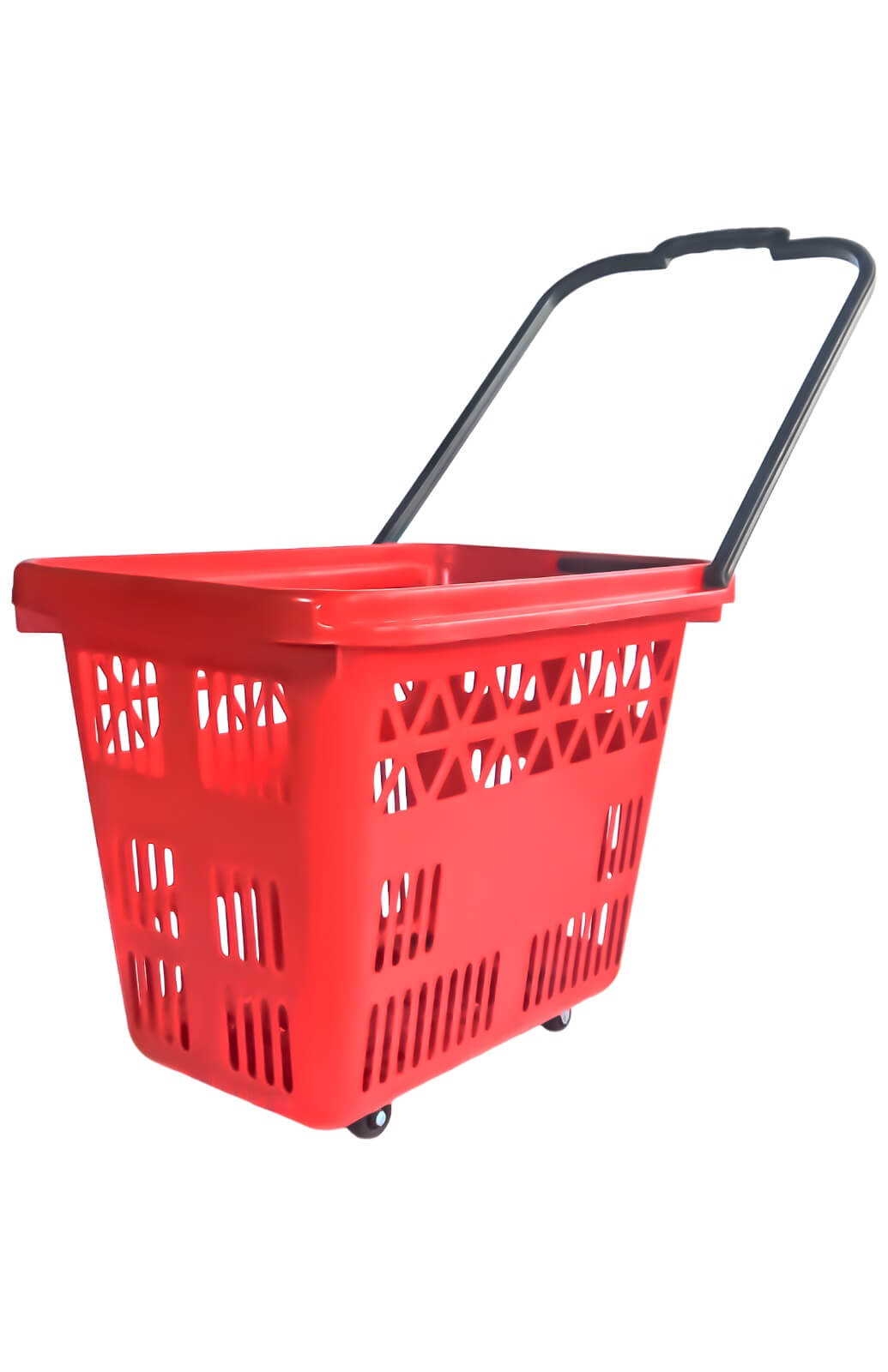 telefon rezistent Coș de cumpărături cu roți – 54 L, plastic rezistent,rosu