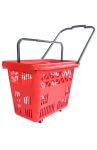Coș de cumpărături cu roți – 54 L, plastic rezistent,rosu