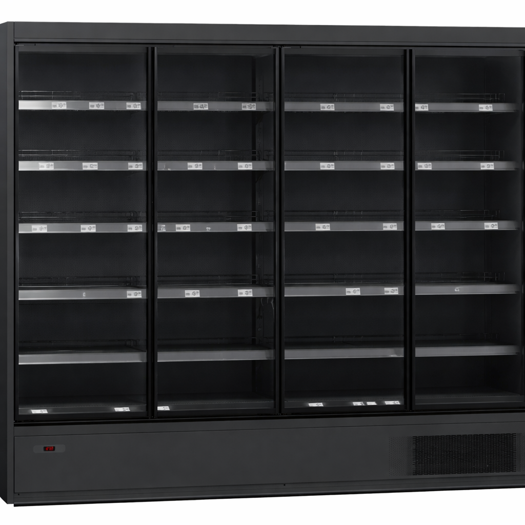 Vitrina frigorifica cu usi din sticla - H:2100mm x L:2500mm x W:770mm, RAL 7016