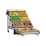 Raft fructe si legume cu roți, gri antracit - H:1450mm x L:1290mm x W:1680mm
