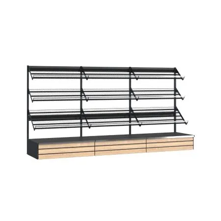 Raft fructe si legume - H:1655mm x L:3790mm x W:915mm, RAL 7016