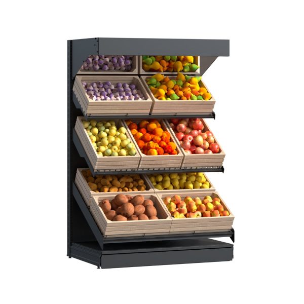 Raft fructe si legume - H:1960mm x L:1290mm x W:840mm, RAL 7016