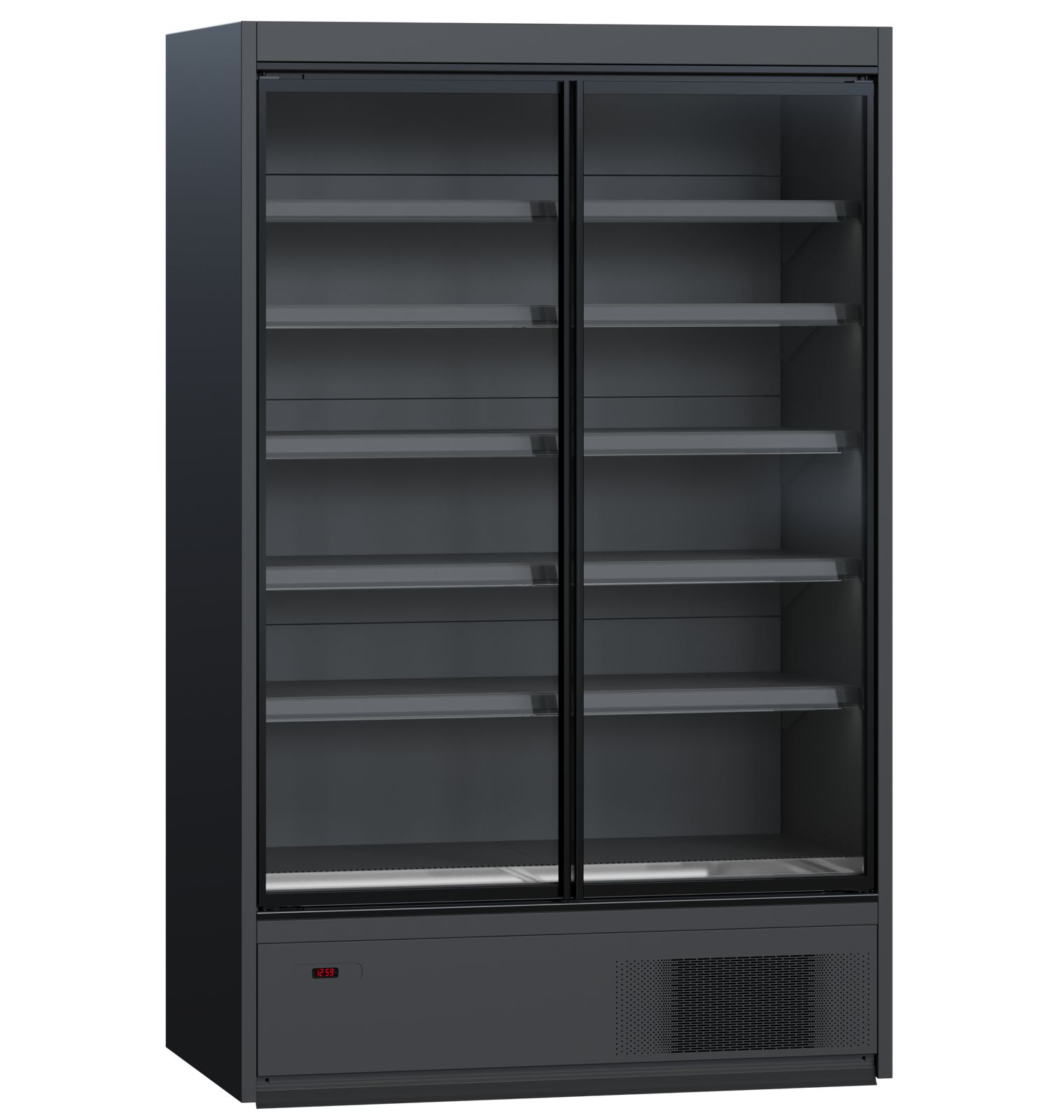 Vitrina frigorifica cu usi din sticla - H:2100mm x L:1250mm x W:770mm, RAL 7016