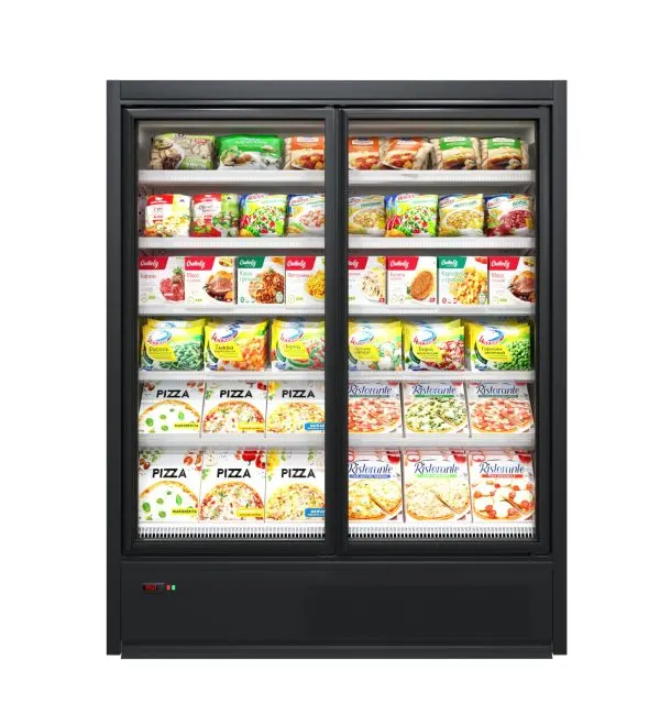 Congelator vertical negru cu uși duble din sticla – H:2100mm x L:1562mm x W:770mm - Handlekraft Congelator vertical negru cu uși duble din sticla – H:2100mm x L:1562mm x W:770mm