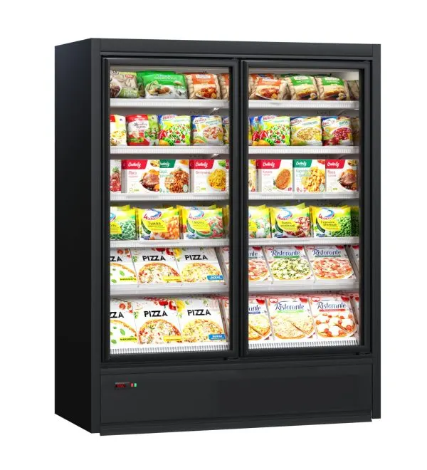 Congelator vertical negru cu uși duble din sticla – H:2100mm x L:1562mm x W:770mm - Handlekraft Congelator vertical negru cu uși duble din sticla – H:2100mm x L:1562mm x W:770mm