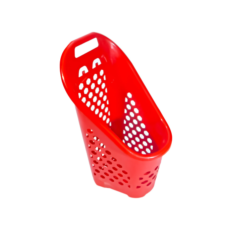 Coș de cumpărături cu roți – 70 L, plastic rezistent,rosu