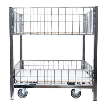 Cos promotional dublu, cu roti - L:60cm x l:80cm x H:80cm