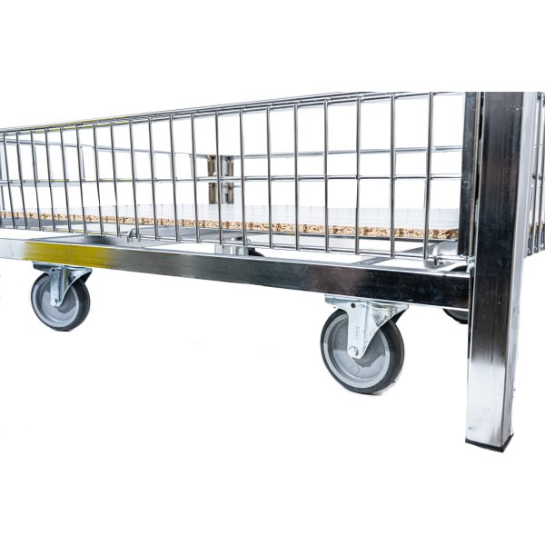 Cos promotional dublu, cu roti - L:60cm x l:80cm x H:80cm