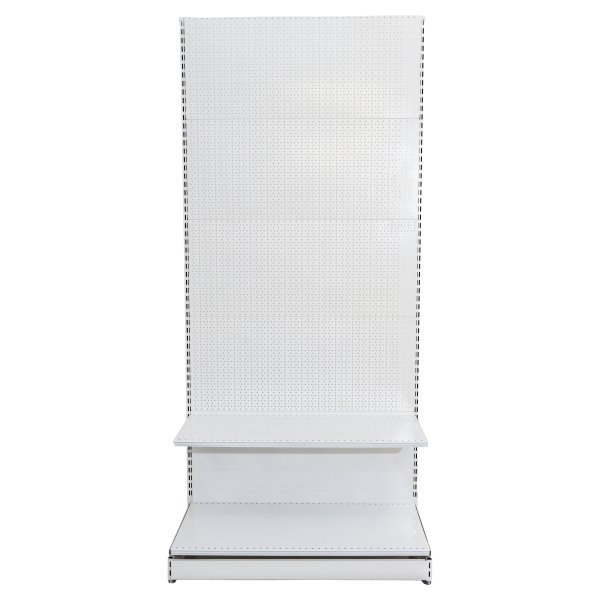 Raft comercial de perete, perforat - H:2235mm x L:1000mm x W:400mm, RAL 9016 nu conține capătul de raft