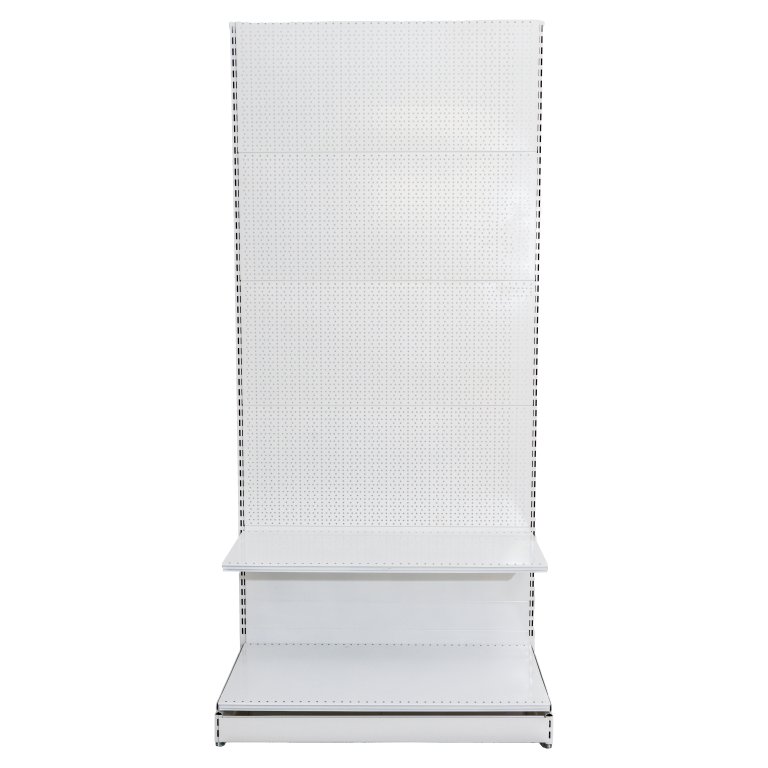 Raft comercial de perete, perforat - H:2235mm x L:1000mm x W:400mm, RAL 9016 nu conține capătul de raft