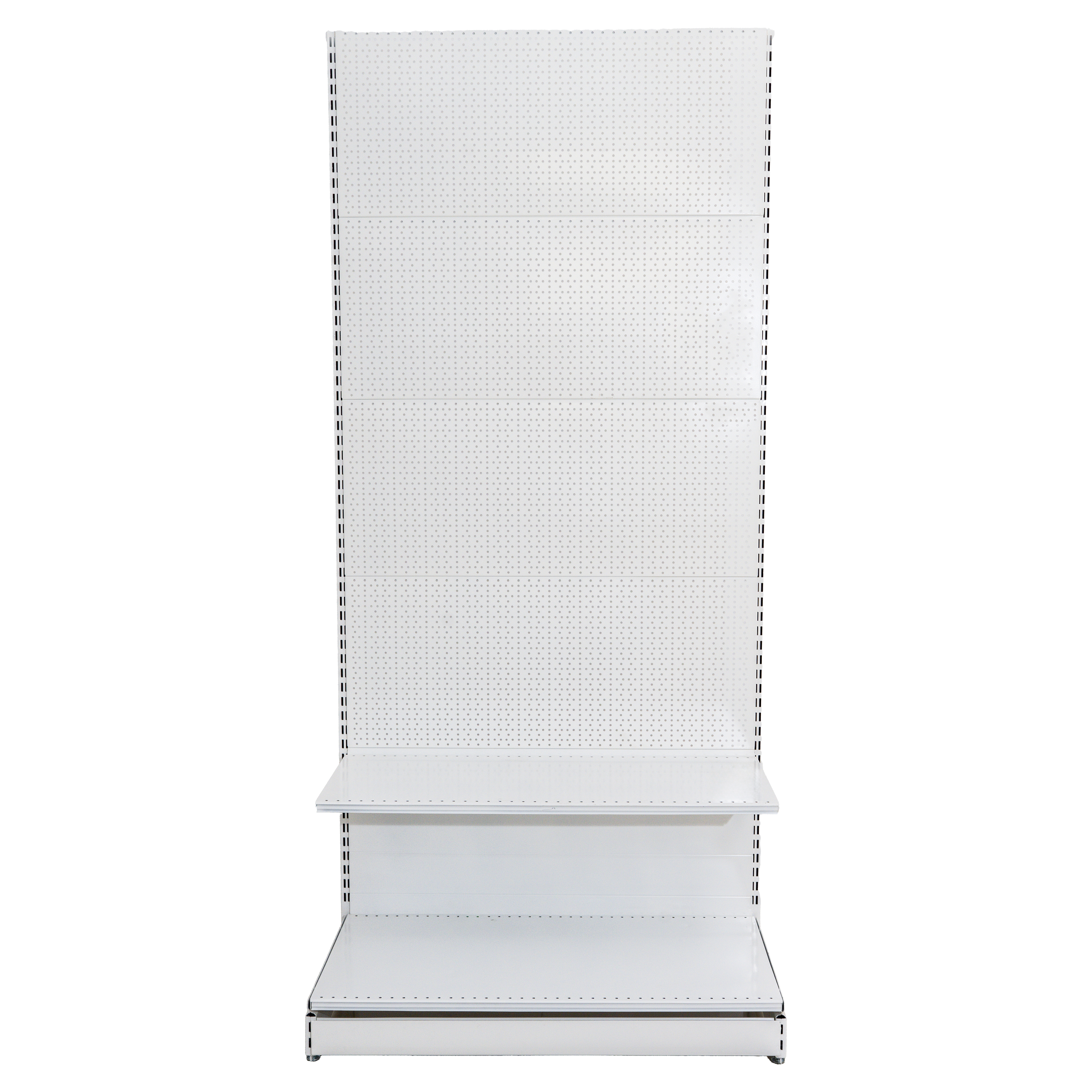 Raft comercial de perete, perforat - H:1930mm x L:1000mm x W:400mm, RAL 9016 nu conține capătul de raft