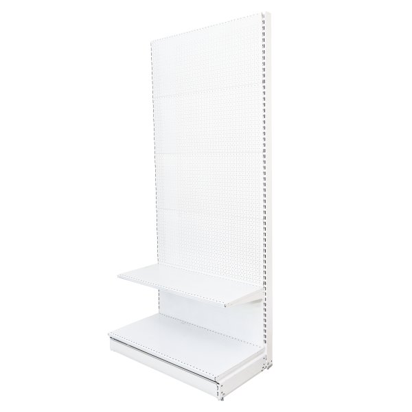 Raft comercial de perete, perforat - H:2235mm x L:1000mm x W:400mm, RAL 9016 nu conține capătul de raft