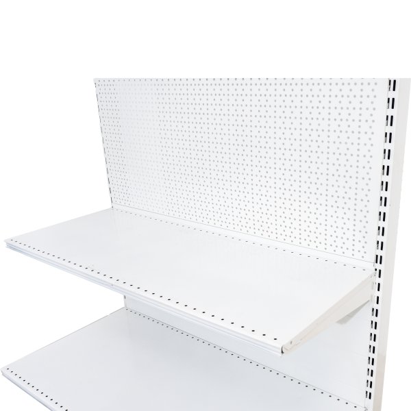 Raft comercial de perete, perforat - H:2235mm x L:1000mm x W:400mm, RAL 9016 nu conține capătul de raft