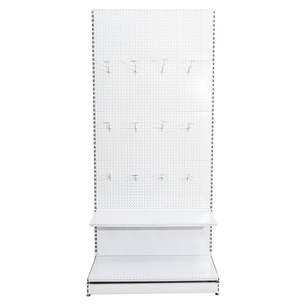 Raft comercial de perete, perforat - H:2235mm x L:1000mm x W:400mm, RAL 9016 nu conține capătul de raft