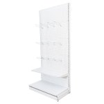 Raft comercial de perete, perforat - H:2235mm x L:1000mm x W:400mm, RAL 9016 nu conține capătul de raft