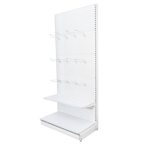 Raft comercial de perete, perforat - H:2235mm x L:1000mm x W:400mm, RAL 9016 nu conține capătul de raft