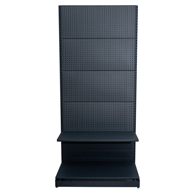 Raft comercial de perete, perforat - H:2235mm x L:1000mm x W:400mm, RAL 7016 nu conține capătul de raft