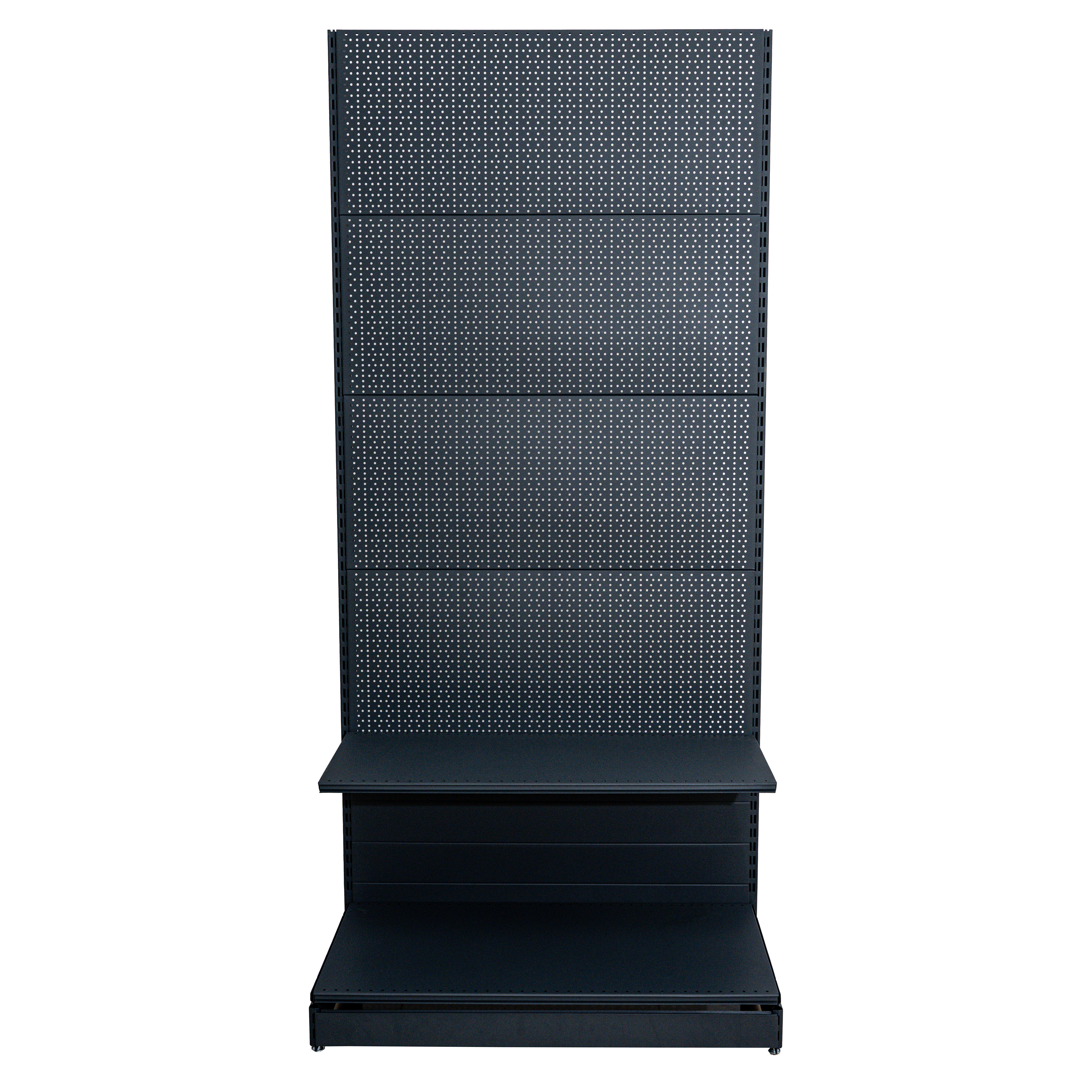 Raft comercial de perete, perforat - H:2235mm x L:1000mm x W:400mm, RAL 7016 nu conține capătul de raft
