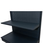 Raft comercial de perete, perforat - H:1473mm x L:1000mm x W:400mm, RAL 7016 nu conține capătul de raft